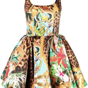 Philipp Plein Duchesse baroque flowers-print mini dress