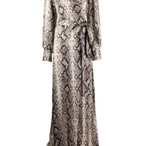 Philipp Plein Python-print silk long dress