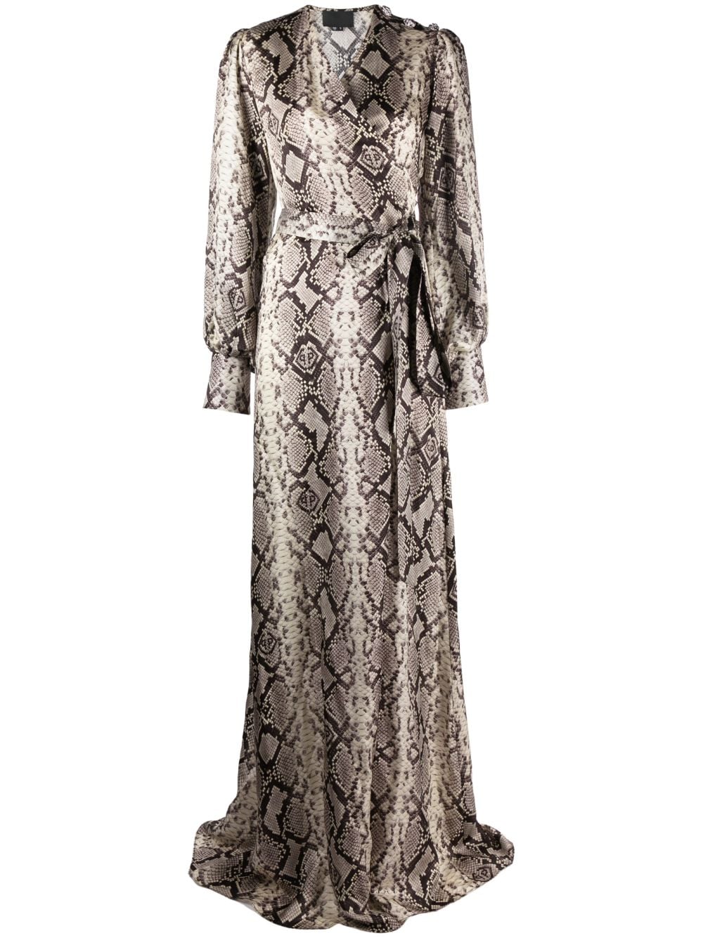 Philipp Plein Python-print silk long dress