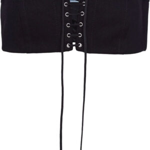 Prada  lace-up cropped top