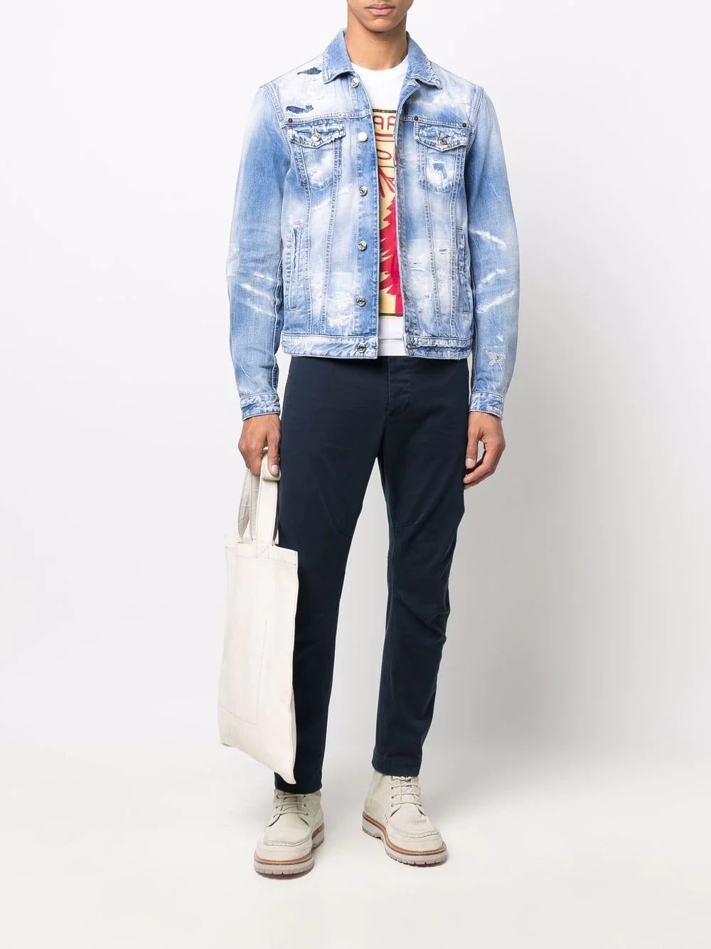 Dsquared2 distressed denim jacket - Image 2