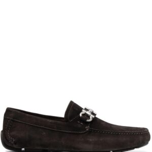 Ferragamo  Gancini-buckle suede moccasins