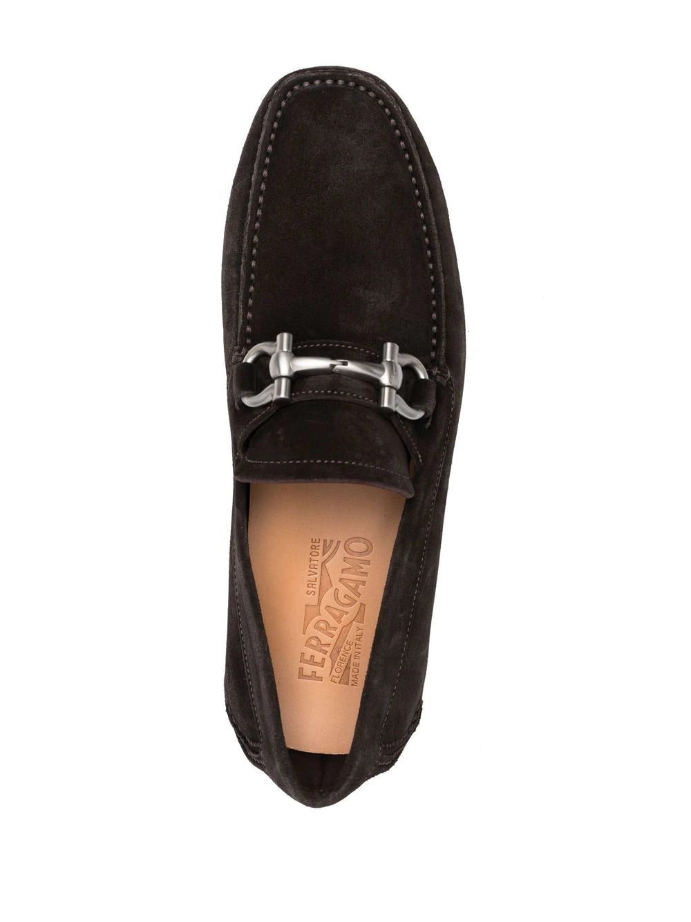 Ferragamo Gancini-buckle suede moccasins - Image 4