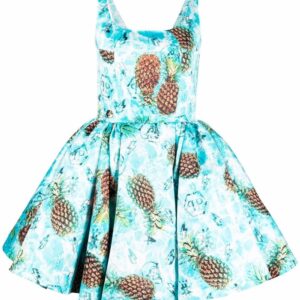 Philipp Plein Duchesse pineapple skies-print mini dress