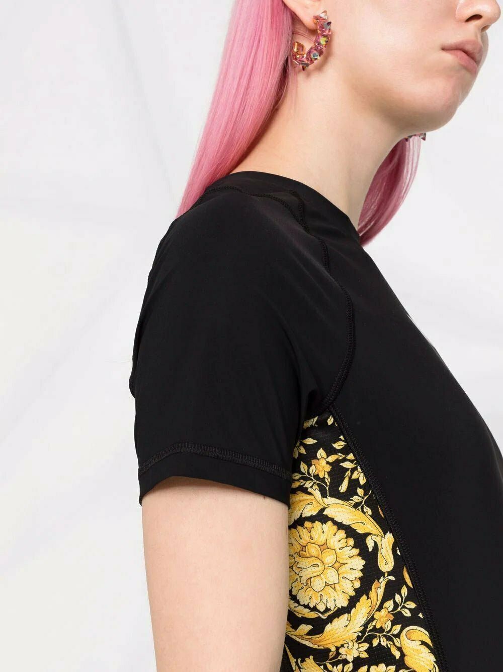 Versace baroque-panelled logo-print T-shirt - Image 3