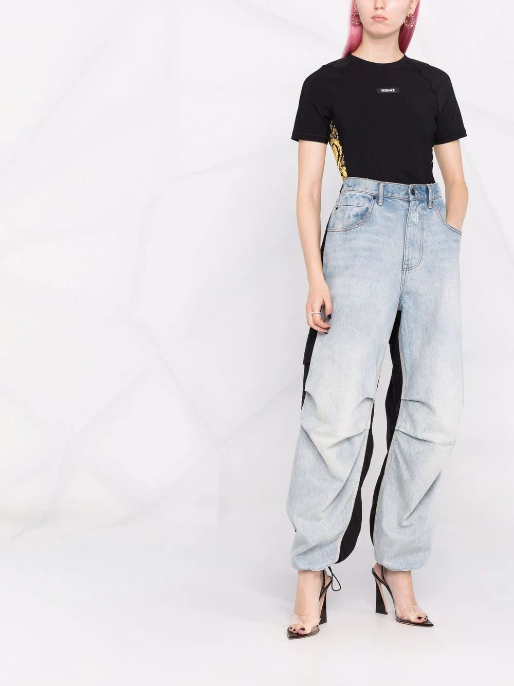 Versace baroque-panelled logo-print T-shirt - Image 2