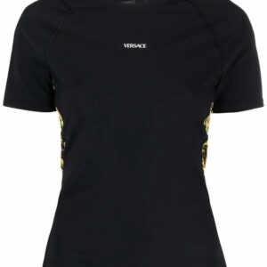 Versace  baroque-panelled logo-print T-shirt