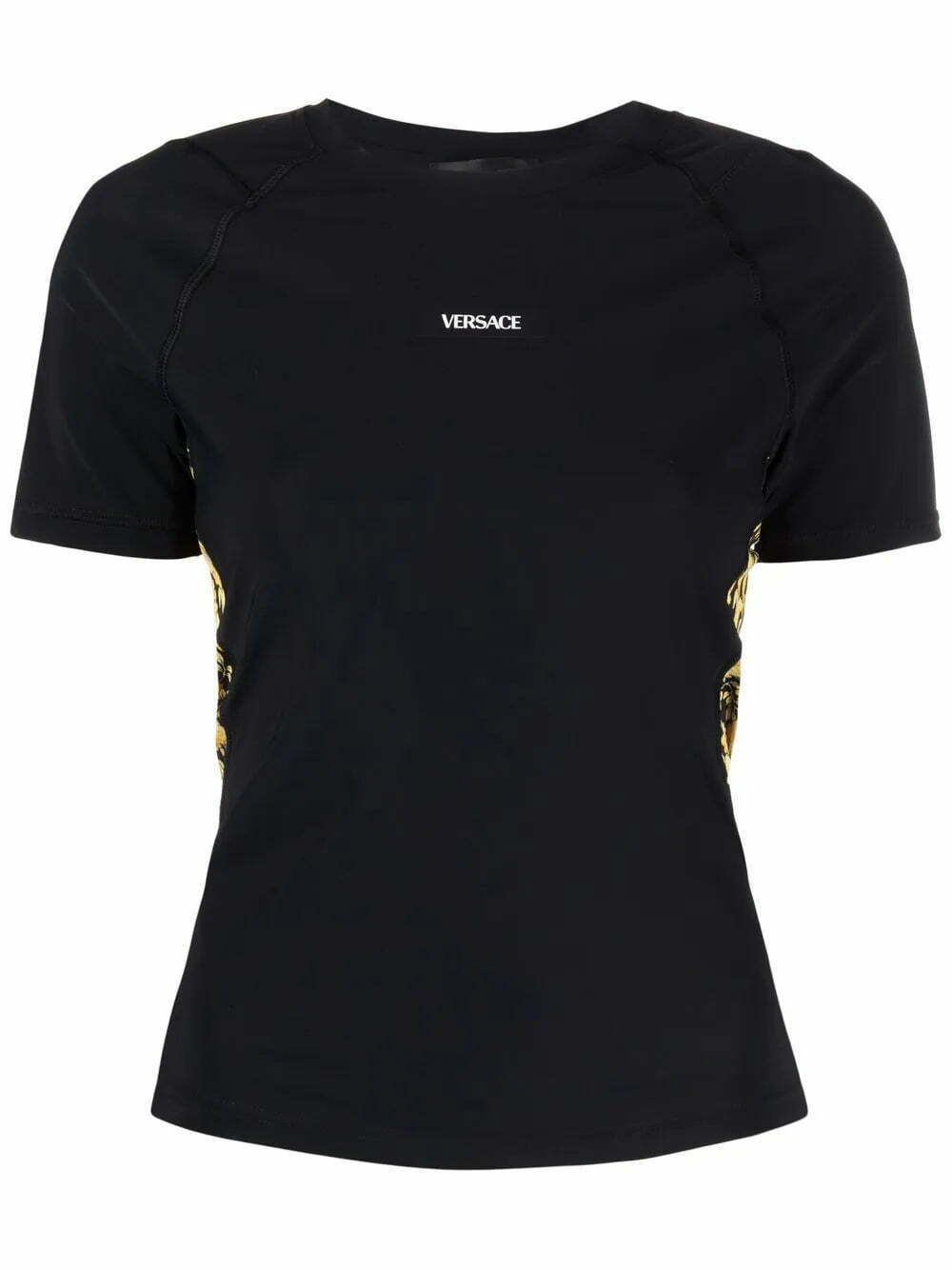 Versace baroque-panelled logo-print T-shirt
