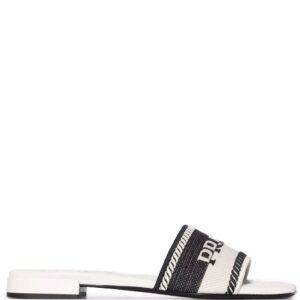 Prada  logo jacquard-knit slides