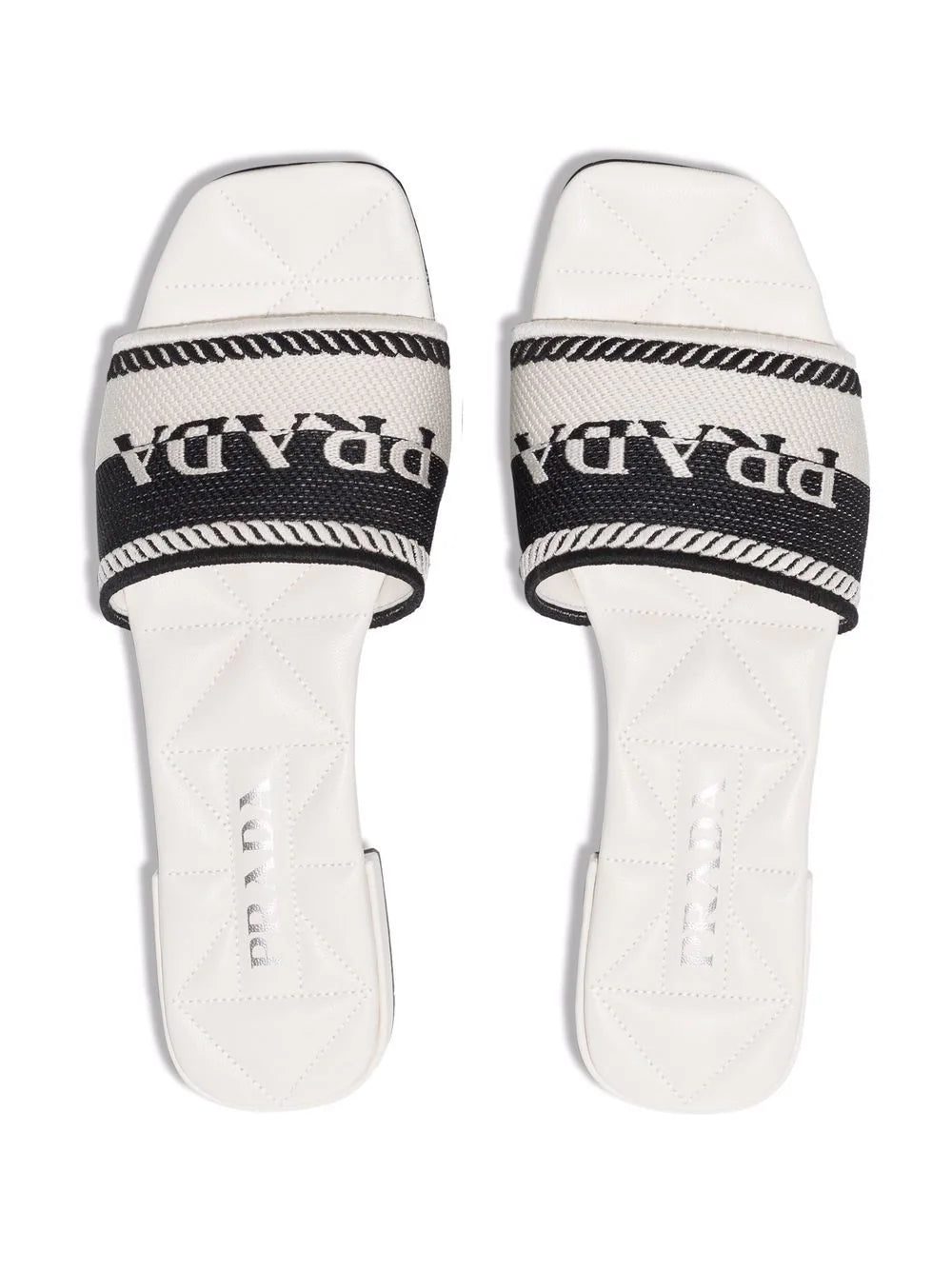 Prada logo jacquard-knit slides - Image 4