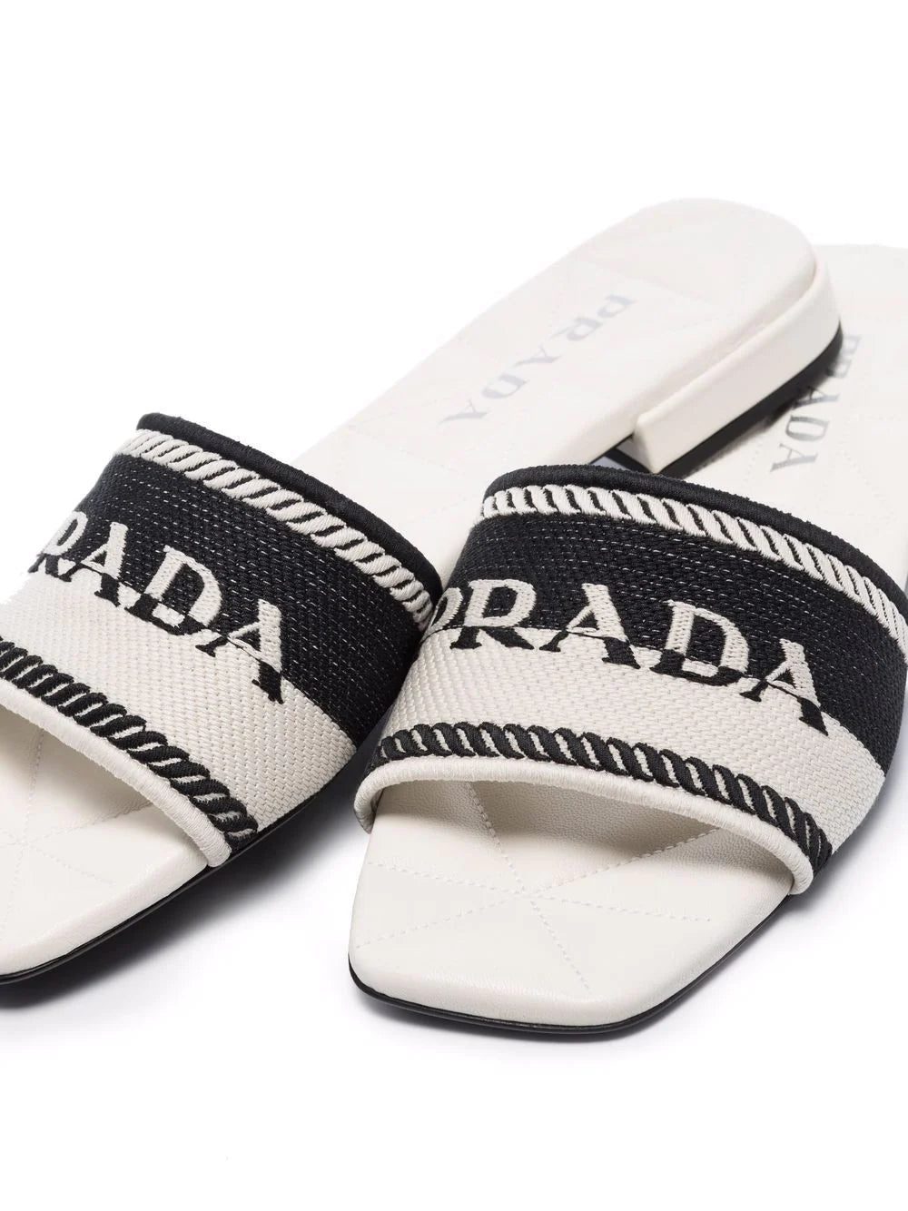 Prada logo jacquard-knit slides - Image 2