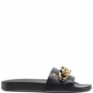 Versace  chain-embellished flat slides