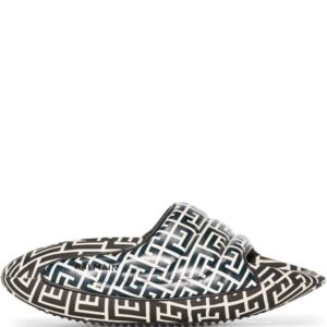 Balmain B-IT monogram-print slides