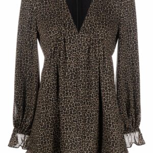 Saint Laurent leopard-print short dress