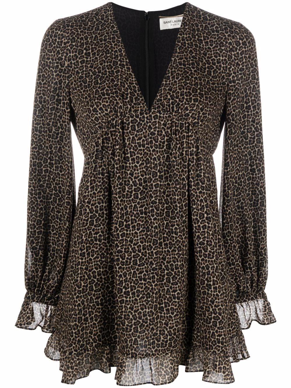 Saint Laurent leopard-print short dress