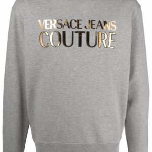 Versace Jeans Couture  metallic logo-print sweatshirt