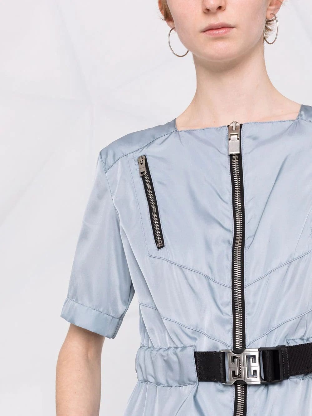 Givenchy metallic zip-detail short-sleeved dress - Image 3