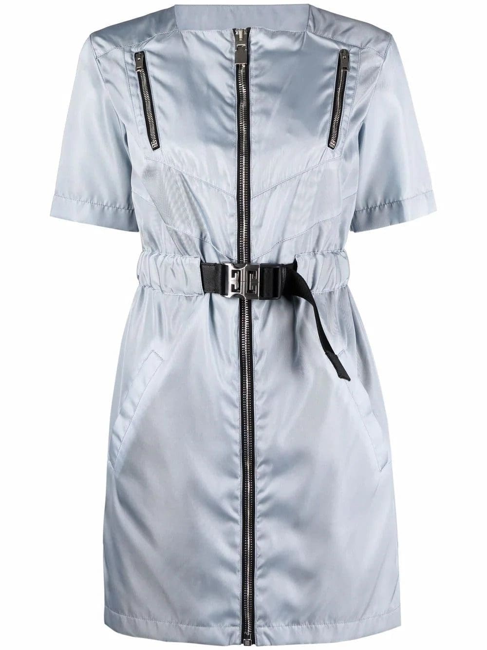 Givenchy metallic zip-detail short-sleeved dress