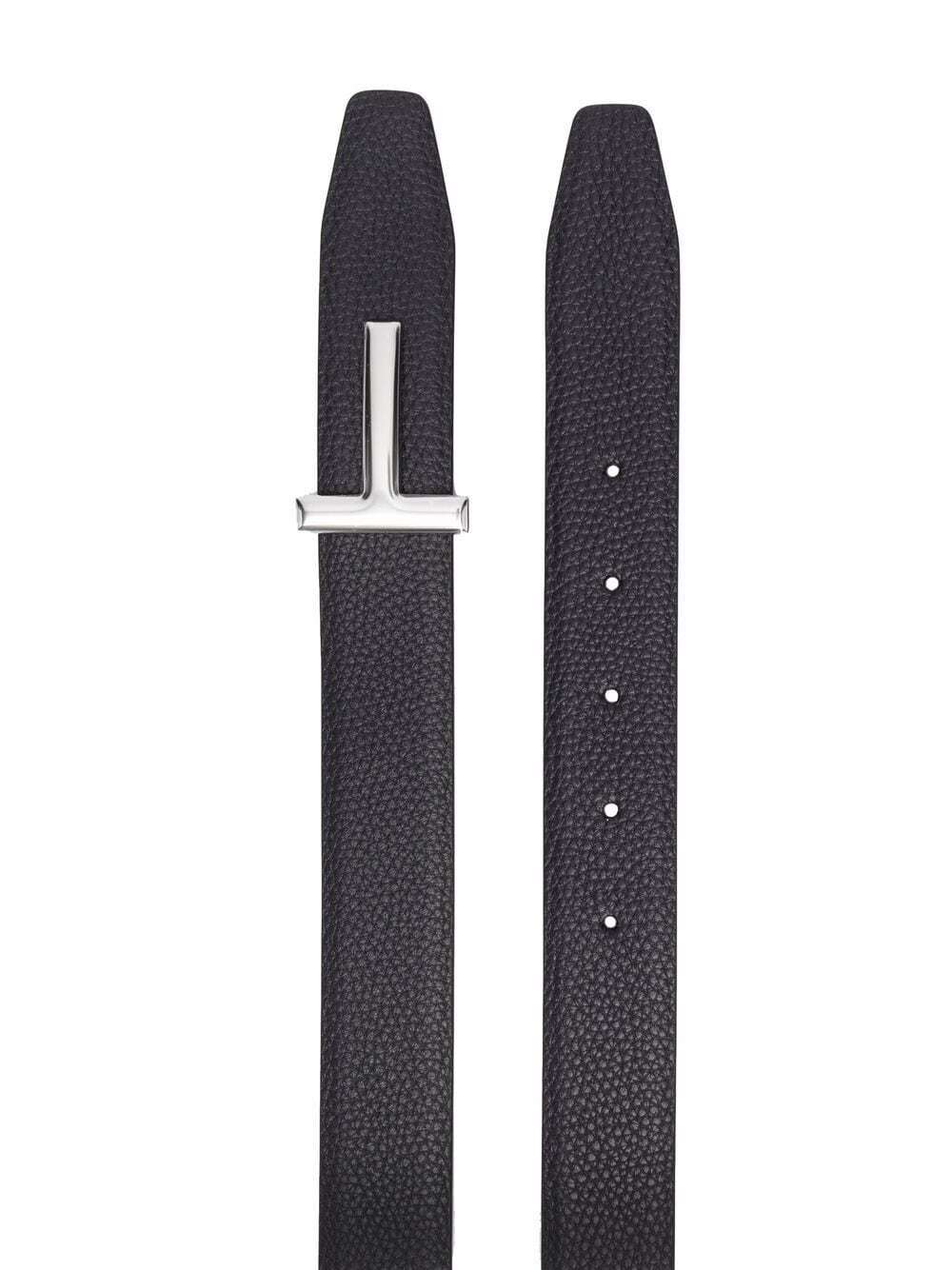 Tom Ford logo-plaque pebbled belt - Image 2