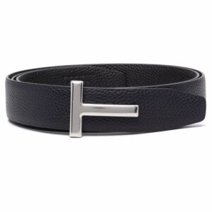 Tom Ford logo-plaque pebbled belt