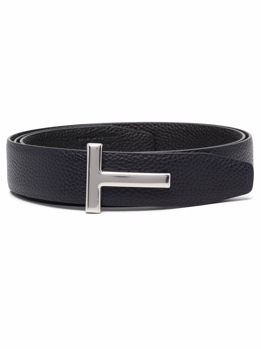Tom Ford logo-plaque pebbled belt