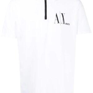 Armani Exchange logo-print zip-up polo shirt