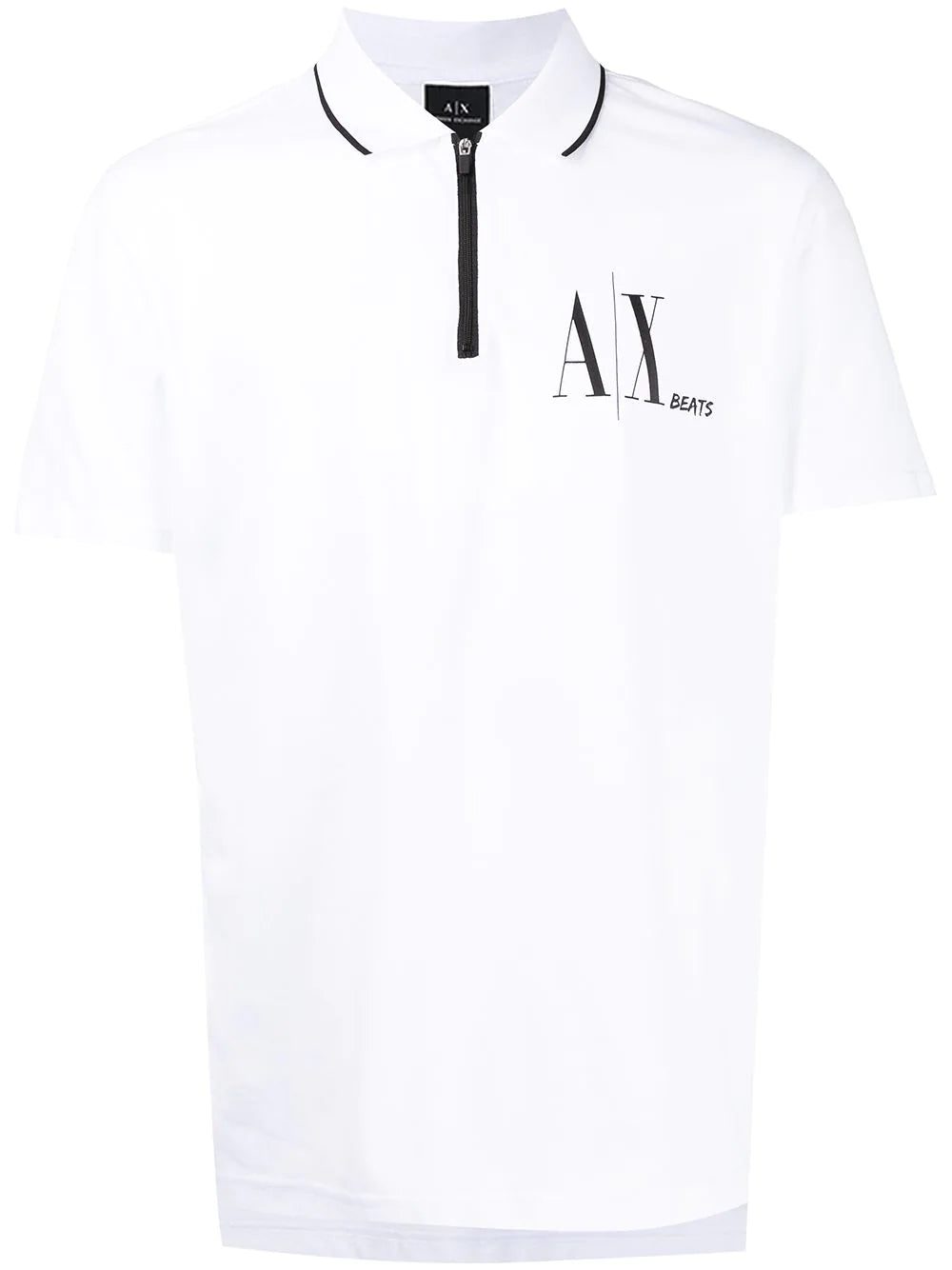Armani Exchange logo-print zip-up polo shirt