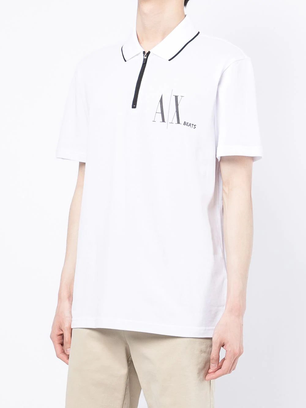 Armani Exchange logo-print zip-up polo shirt - Image 3