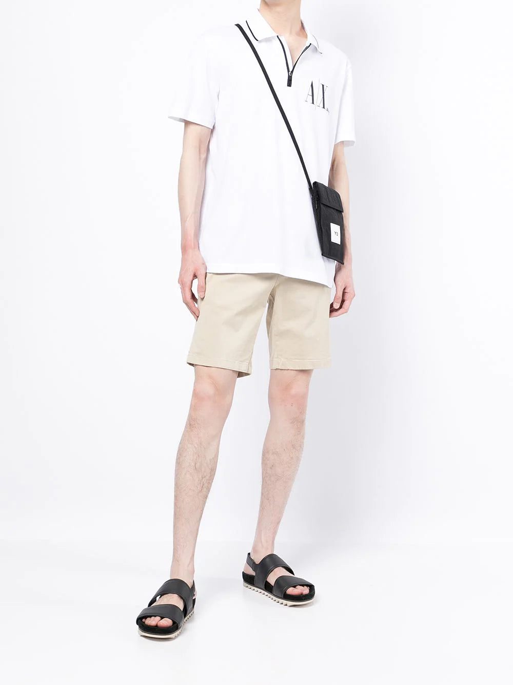 Armani Exchange logo-print zip-up polo shirt - Image 2