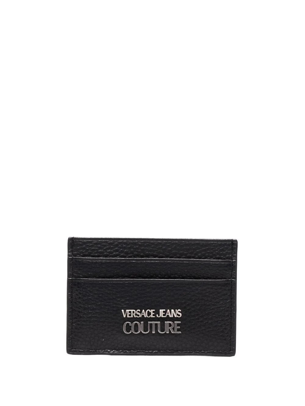 Versace Jeans Couture grained logo-plaque cardholder