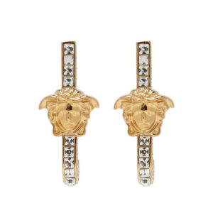 Versace  Medusa crystal-embellished huggie earrings