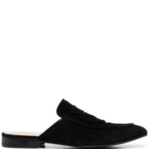 Billionaire  logo embossed suede mules