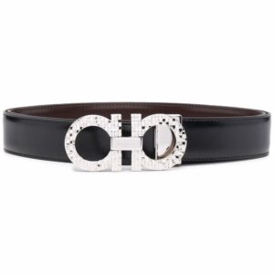 Ferragamo Gancini hammered-effect reversible belt