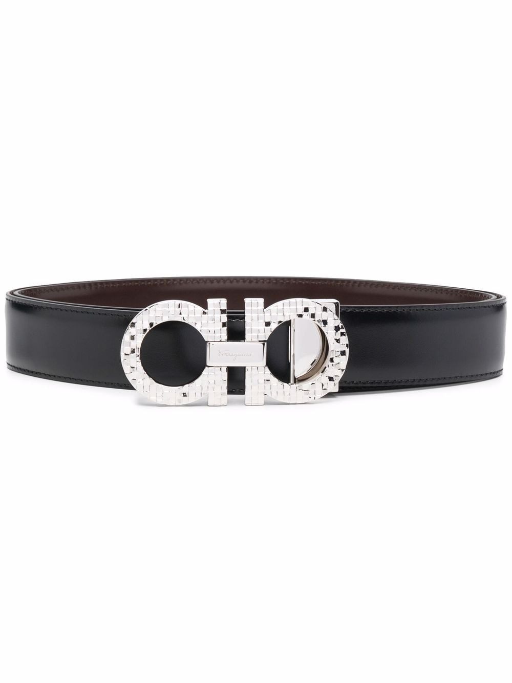 Ferragamo Gancini hammered-effect reversible belt