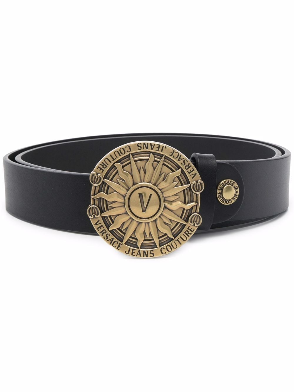 Versace logo-engraved buckle belt