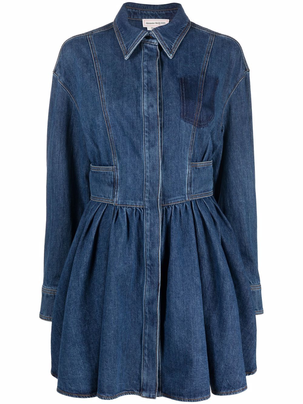Alexander McQueen flared denim shirt dress