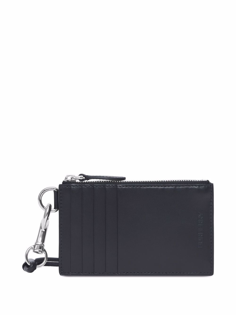 Burberry slogan-print leather card case lanyard - Image 2