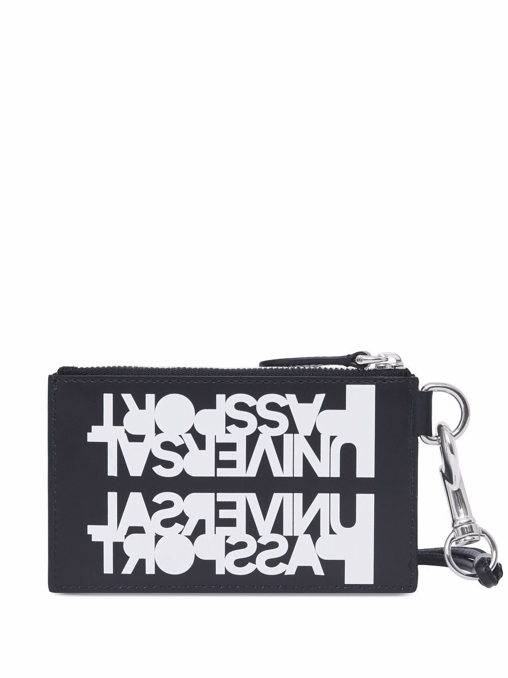Burberry slogan-print leather card case lanyard
