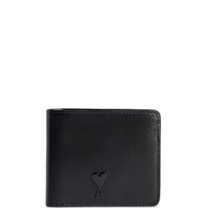 AMI Paris logo-plaque bi-fold leather wallet