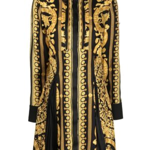 Versace Barocco silk midi shirt dress