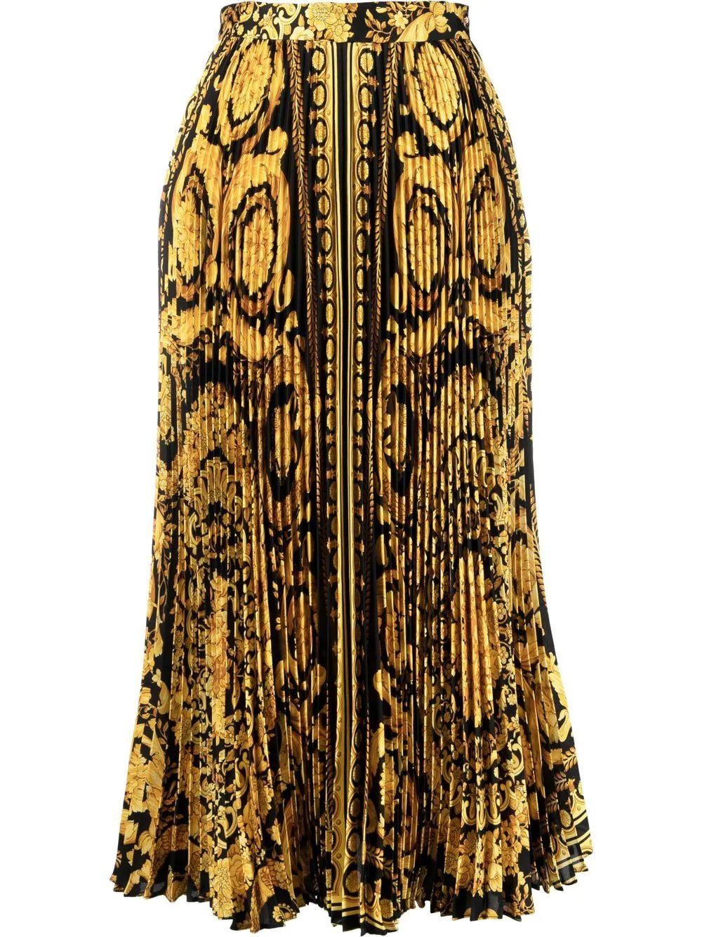 Versace Barocco pleated midi skirt