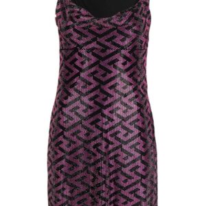 Versace  La Greca studded mini dress