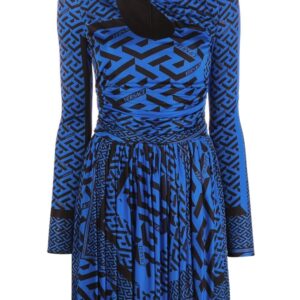 Versace Greca-print long-sleeve dress