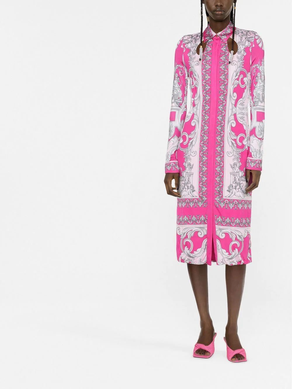 Versace Silver Baroque midi shirt dress - Image 2