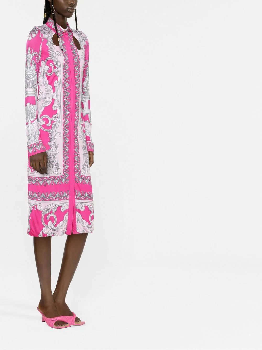 Versace Silver Baroque midi shirt dress - Image 3