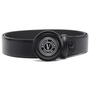 Versace leather logo-buckle belt