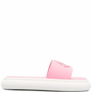 Moncler debossed-logo leather slides