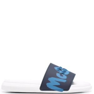 Alexander McQueen embossed-logo slides