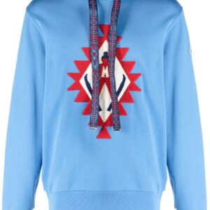 Moncler  embroidered motif cotton hoodie