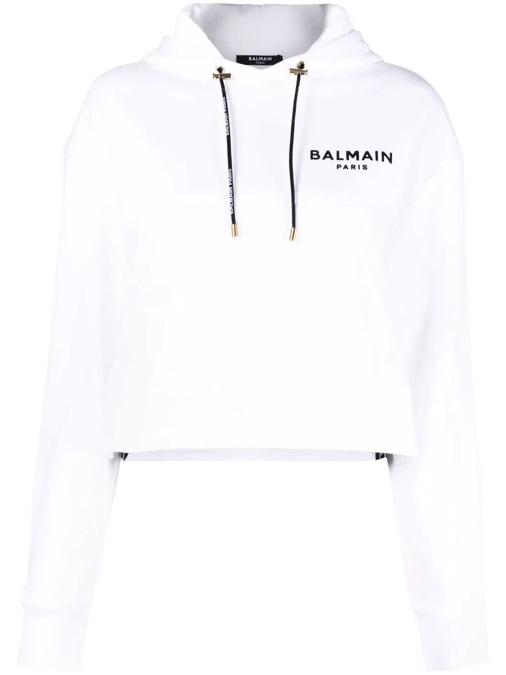 Balmain logo-print cropped hoodie